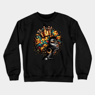 African American Black Queen African Woman Crewneck Sweatshirt